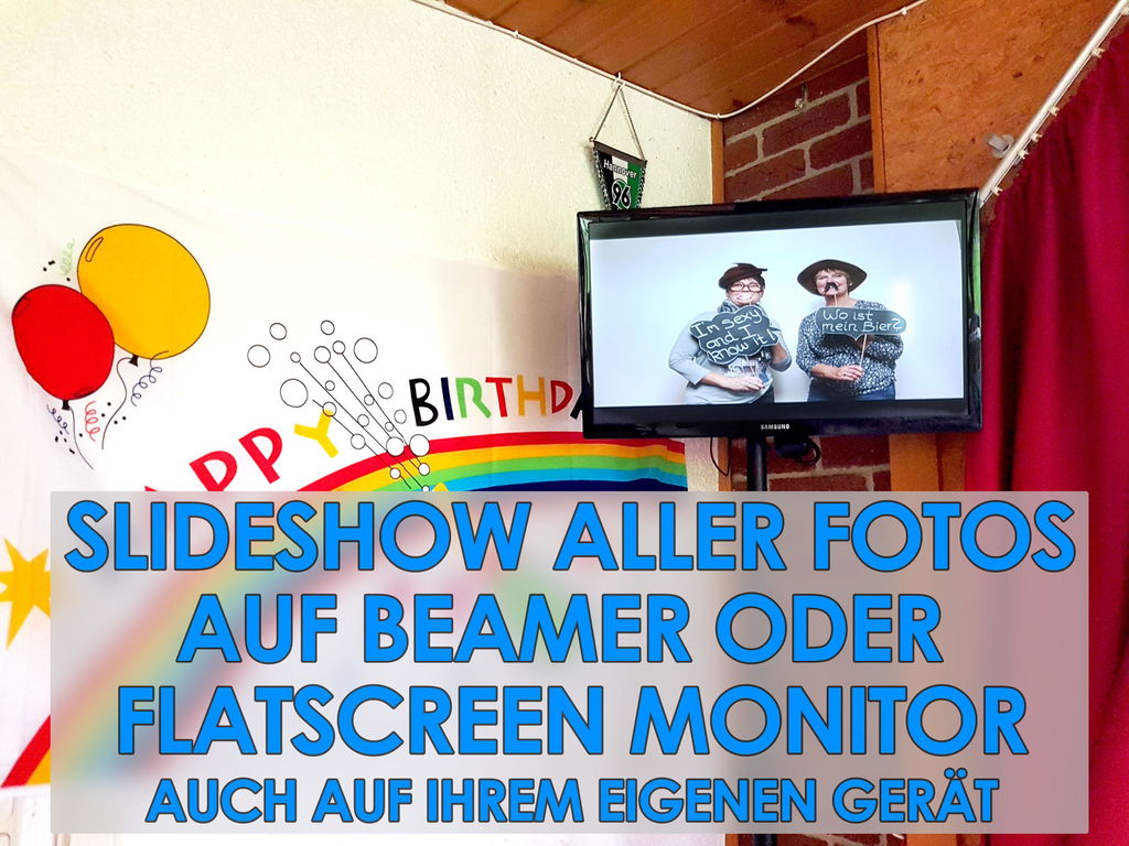 Fotobox Aufbau - Hintergrund, Buzzer & Photobooth mit Blitz Fotobox Aufbau - Hintergrund, Buzzer & Photobooth mit Blitz