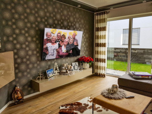 Fotobox Aufbau - Hintergrund, Buzzer & Photobooth mit Blitz